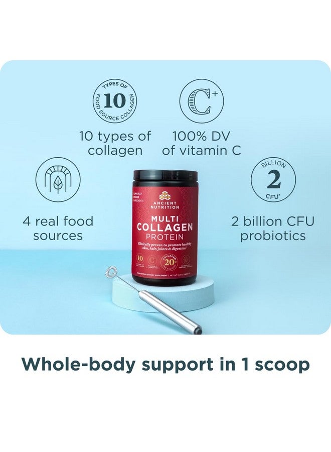 Ancient Nutrition مسحوق ببتيدات الكولاجين من أنشينت نيوترشن، بروتين متعدد الكولاجين، للنساء والرجال، فيتامين C، بروبيوتيك، كولاجين مهدرج، يدعم صحة البشرة والمفاصل والأمعاء، بدون نكهة، 40 حصة - Image 2