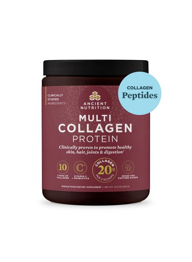 Ancient Nutrition مسحوق ببتيدات الكولاجين من أنشينت نيوترشن، بروتين متعدد الكولاجين، للنساء والرجال، فيتامين C، بروبيوتيك، كولاجين مهدرج، يدعم صحة البشرة والمفاصل والأمعاء، بدون نكهة، 40 حصة - Image 1