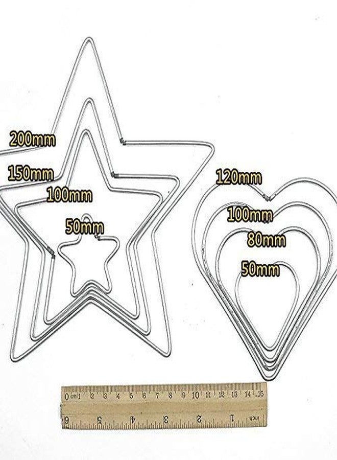 Grekywin DIY Craft Accessory Metal Star Heart Shaped Ring Hoop forDream Catcher and Crafts, 8 Pcs - Image 2