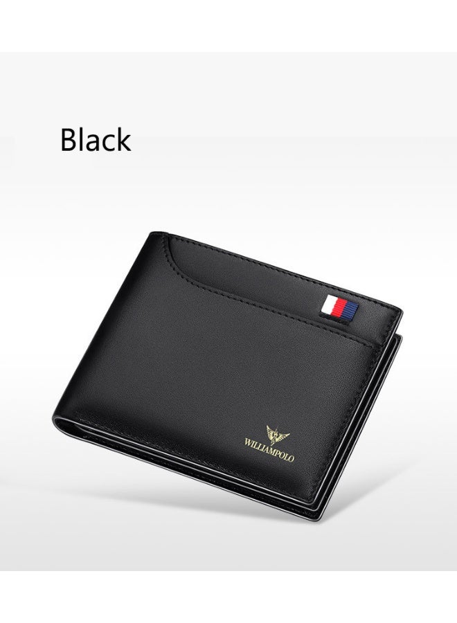 Williampolo men's wallet, premium leather wallet, soft leather men's wallet, short vertical style, top layer cowhide wallet - Image 2