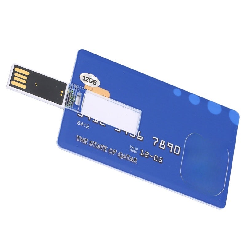 مُركبة ذاكرة USB على شكل بطاقة: سعة 32 جيجا بايت، تصميم فريد ومحسن، تخزين بيانات محمول - أداة نسخة احتياطية صغيرة الحجم للاستخدام في المدرسة والمكتب والسفر والاستخدام اليومي - Image 1