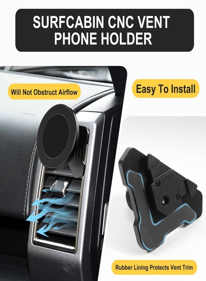 Surfcabin CNC Vent Phone Holder, Magnetic Car Air Vent Phone Holder Cradles Mount Compatible with F150 2015-2020 & Super Duty F250 F350 F450 2017-2021 Universal Bracket Stand for iPhone & Android - Image 4