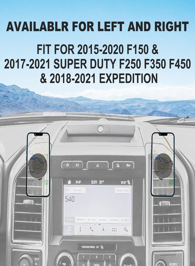 Surfcabin CNC Vent Phone Holder, Magnetic Car Air Vent Phone Holder Cradles Mount Compatible with F150 2015-2020 & Super Duty F250 F350 F450 2017-2021 Universal Bracket Stand for iPhone & Android - Image 2