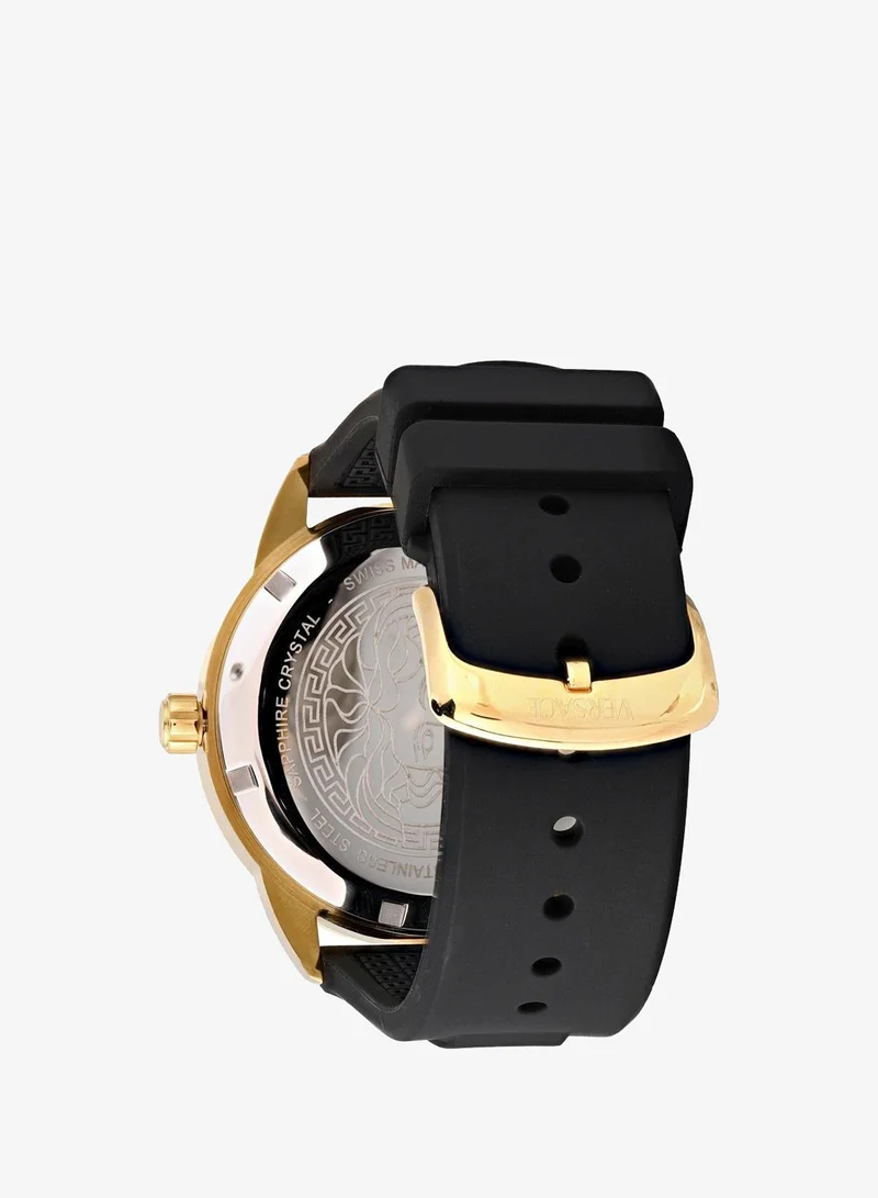 Versace Black Greca Urban Quartz Blue Dial Watch for Men | Best Price UAE