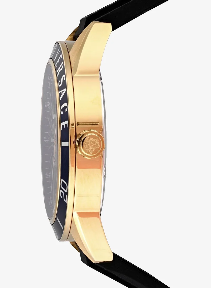 Versace Black Greca Urban Quartz Blue Dial Watch for Men | Best Price UAE
