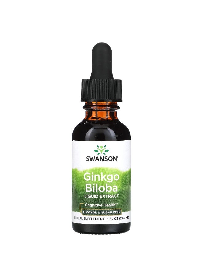 SWANSON سوانسون، مستخلص سائل من الجنكو بيلوبا، خالي من الكحول والسكر، 250 ملغ، 1 أونصة سائلة (29.6 مل) - Image 1
