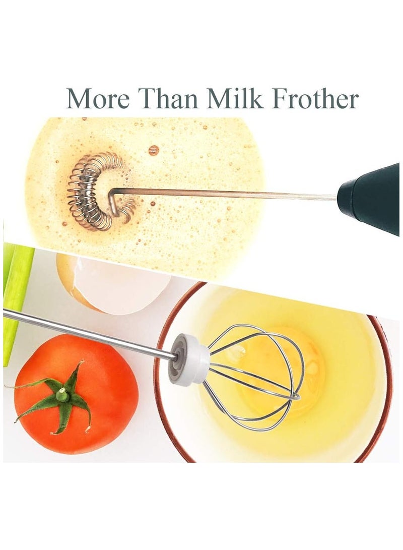 Double Whisk Milk Frother with Stand, Coffee Mixer, Handheld Foam Maker with Stainless Electric Whisk For Coffee, Cappuccino, Latte, Frappe, Matcha, Hot Chocolate - Image 3