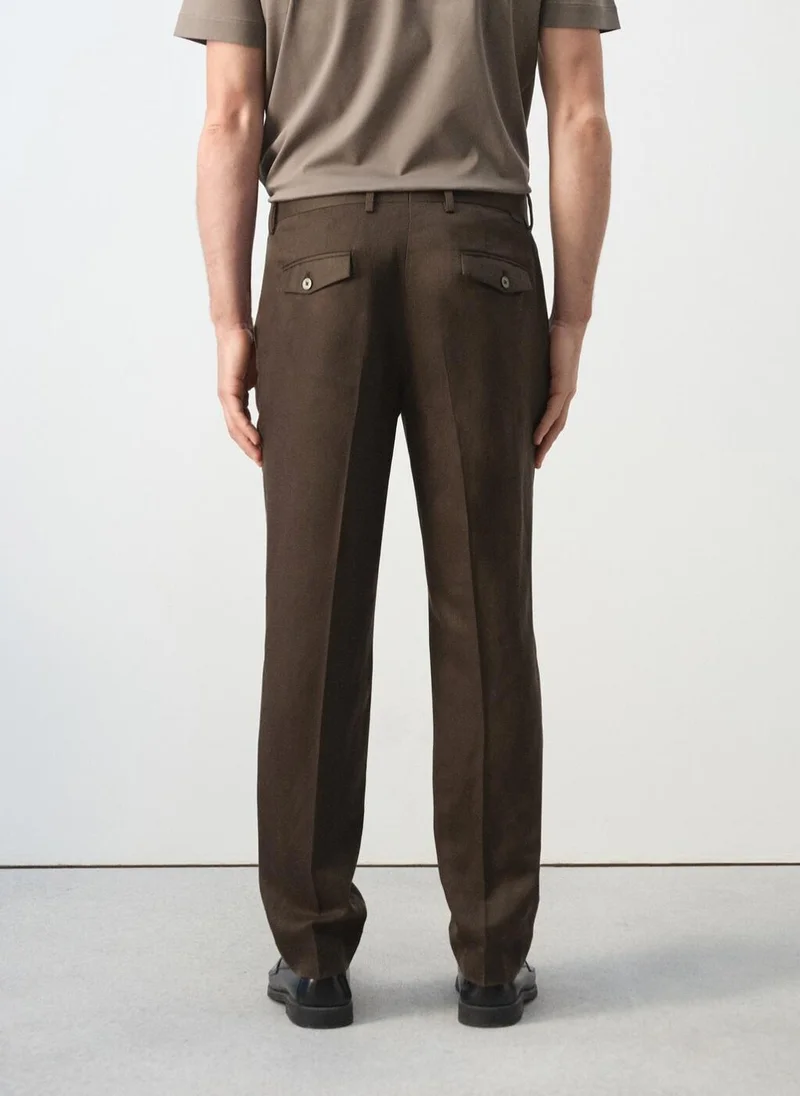 مانجو مان Slim-fit lyocell linen trousers