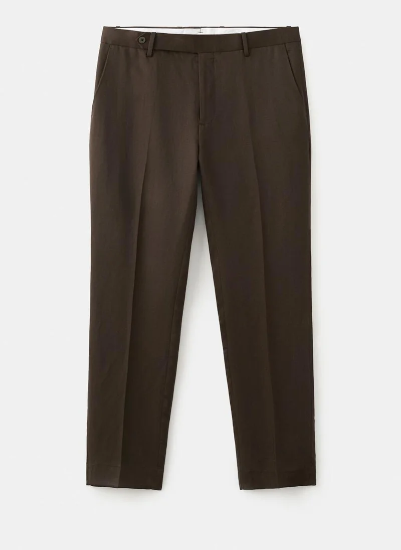 Mango Man  Slim-fit lyocell linen trousers for Men | Best Price UAE