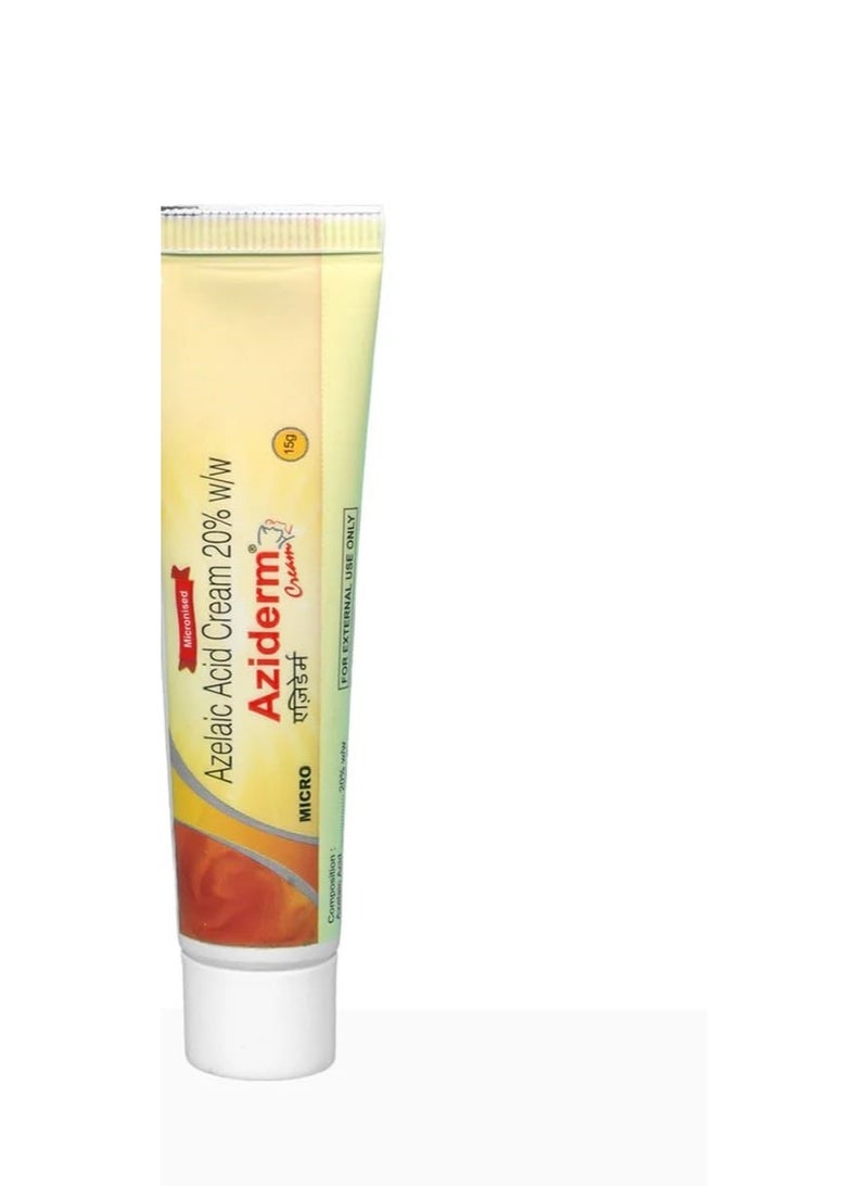 Aziderm Cream 20% w/w Micronised Azelaic Acid Cream for Acne & Blemish Care, 15 g - Image 2