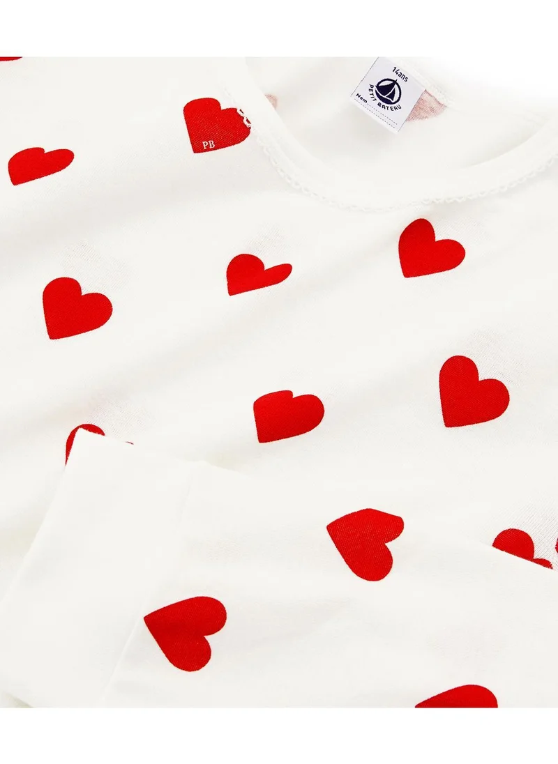 بيتي باتو Children's hearts print ribbed pyjamas