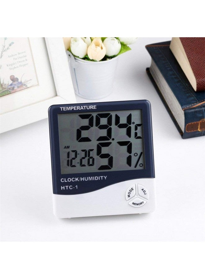 APURK HTC Clock High Precision Large Screen Electronic Indoor Temperature Humidity Thermometer with Clock Alarm(Pack of 1) - Image 2