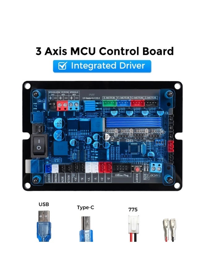 LUNYEE GRBL1.1 3 Axis Controller Board Stepper Motor Double Y axis For CNC Machine - Image 5