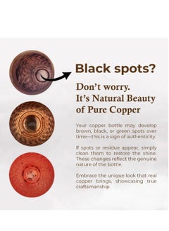 MERCAPE® MERCAPE® - 100% Pure Copper Water Bottle | Leak Proof, Durable & Rust Proof | Non-Toxic & BPA Free Bottles | Eco Friendly Water Bottle (900 ml) (Pack of 1)  - Image 2