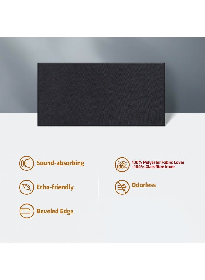 أكويستك موشان ألواح صوتية بسمك 5 سم، 80×40 سم، مصنوعة من الألياف الزجاجية (صوف صخري)، عازلة للصوت - ألواح امتصاص الصوت عالية الكثافة للاستوديوهات أو المكتب أو المسرح المنزلي أو السقف أو الحائط - لون أسود - Image 5