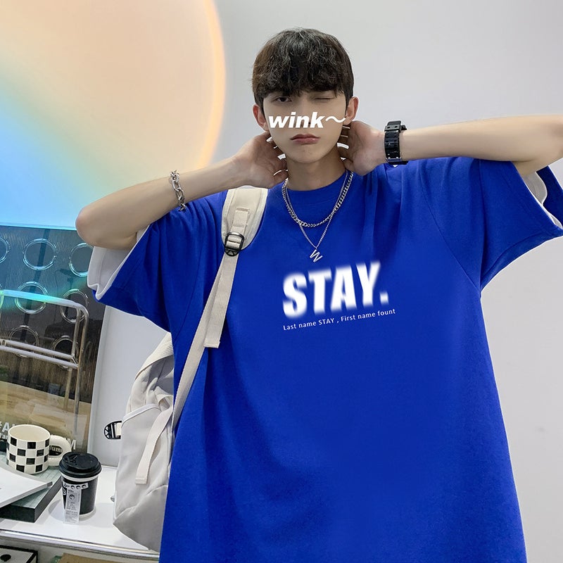 Apricot American High Street Short-Sleeved T-Shirt Men'S Summer Trendy Brand Fashion Hiphop Yipi Handsome Oversiz E Half-Sleeved - Image 5