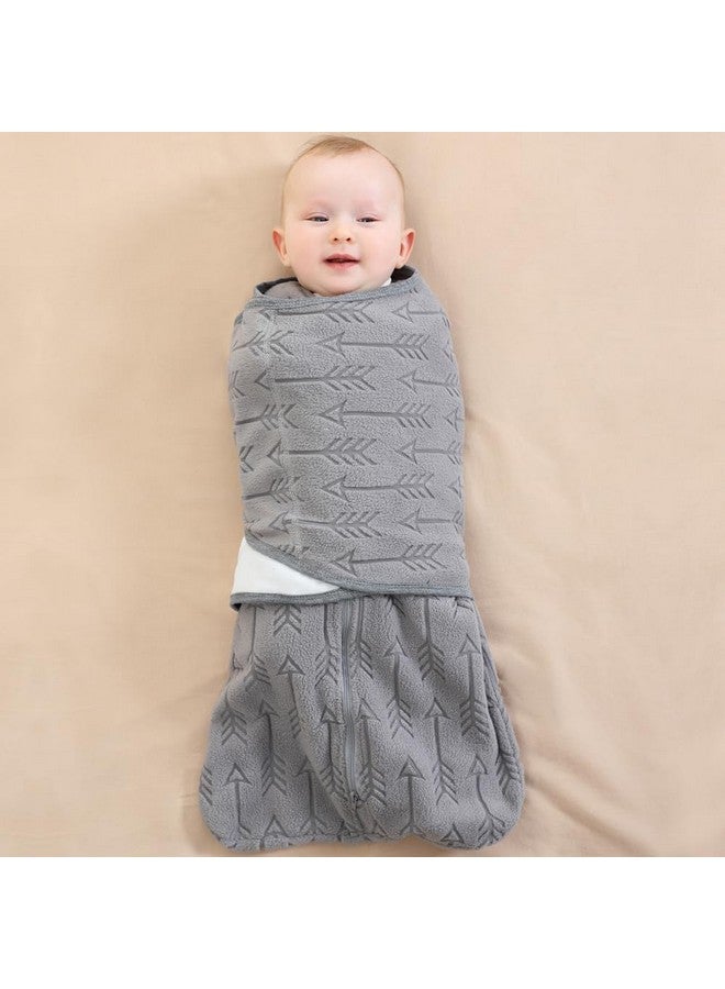 BlueSnail 2-in-1 Adjustable Transition Swaddle 0-3 Month, Baby Sleep Sack with Removable Swaddle, Wearable Blanket, 2-Way Zipper for Easy Diaper Changes(Gray Arrow) - Image 2