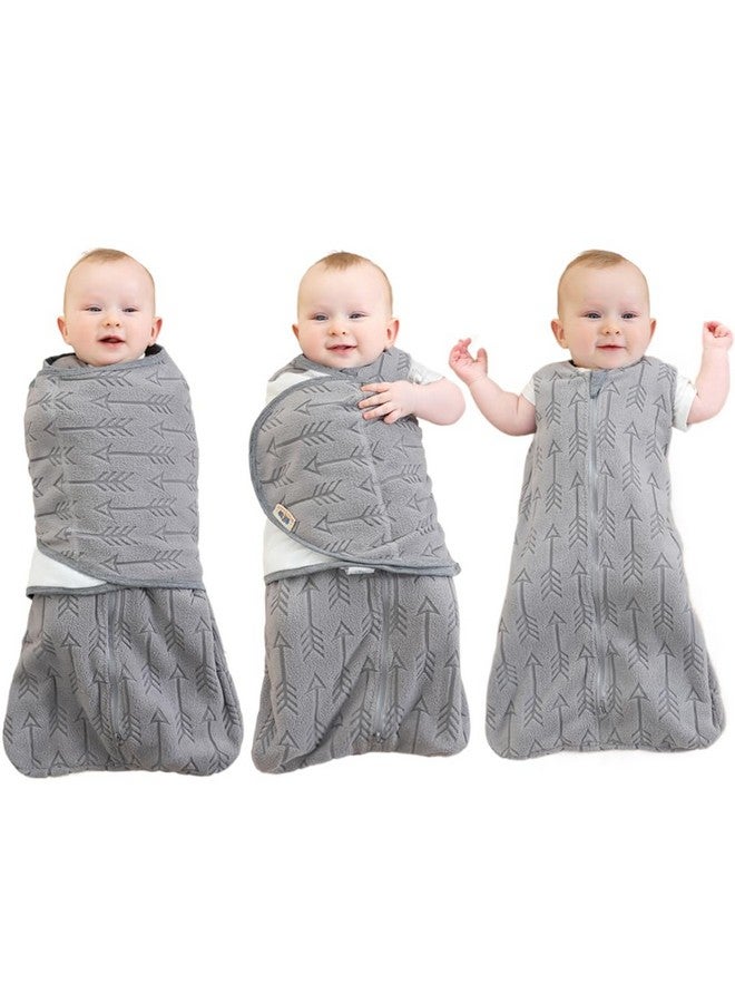 BlueSnail 2-in-1 Adjustable Transition Swaddle 0-3 Month, Baby Sleep Sack with Removable Swaddle, Wearable Blanket, 2-Way Zipper for Easy Diaper Changes(Gray Arrow) - Image 1