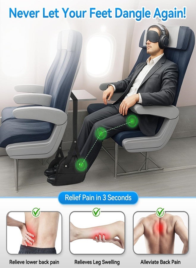 Osowake Ergonomic Airplane Foot Hammock(Memory Foam)-Ultimate Comfort Foot Hammock for Plane Travel Essentials to Relax Your Feet, Portable Airplane Foot Rest with Adjustable Strap, Perfect for Long Flight - Image 2