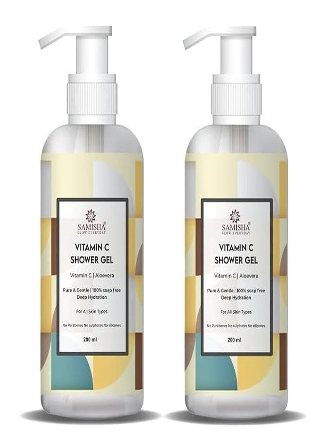 ساميشا جل استحمام ساميشا بفيتامين سي والصبار، غسول للجسم، جل استحمام للرجال والنساء | غسول للجسم للبشرة الجافة - غسول مبيض للجسم | غسول للجسم للرجال والنساء - خالٍ من البارابين - Image 1