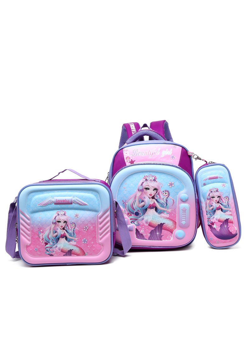 Stargold Baby Backpack 3Pcs Combo For Baby Girl With Adjustable Strap For School 12 Inch 