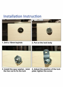 Y&D Cabinet Cam Lock Set 3 Pack 5/8 Inch Cylinder Locks Secure File Drawer Dresser RV Replacement Hardware Chrome Finish Zinc Alloy  - Image 5