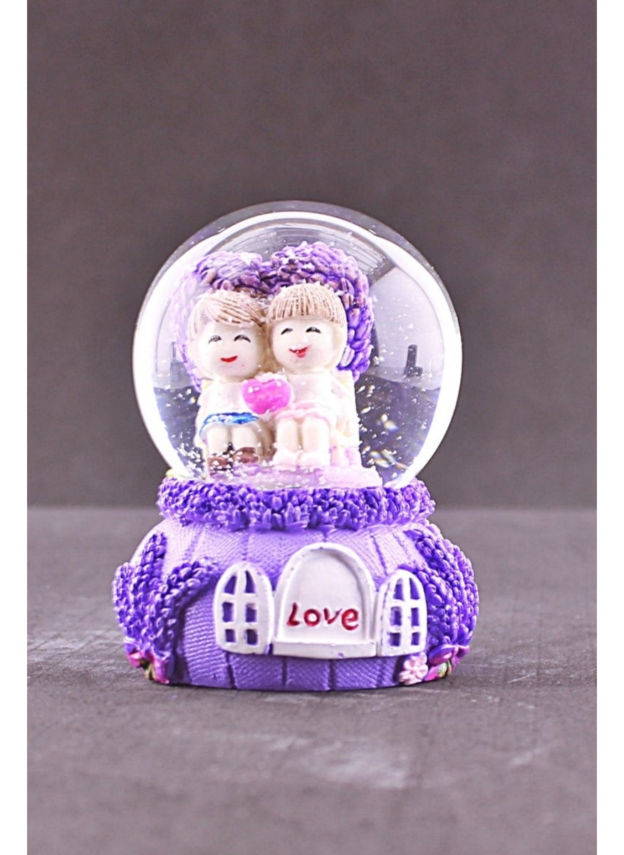 Deco Elit e Lover You Are My Love Themed Mini Size Lilac Snow Globe 6.5 cm Size  - Image 1