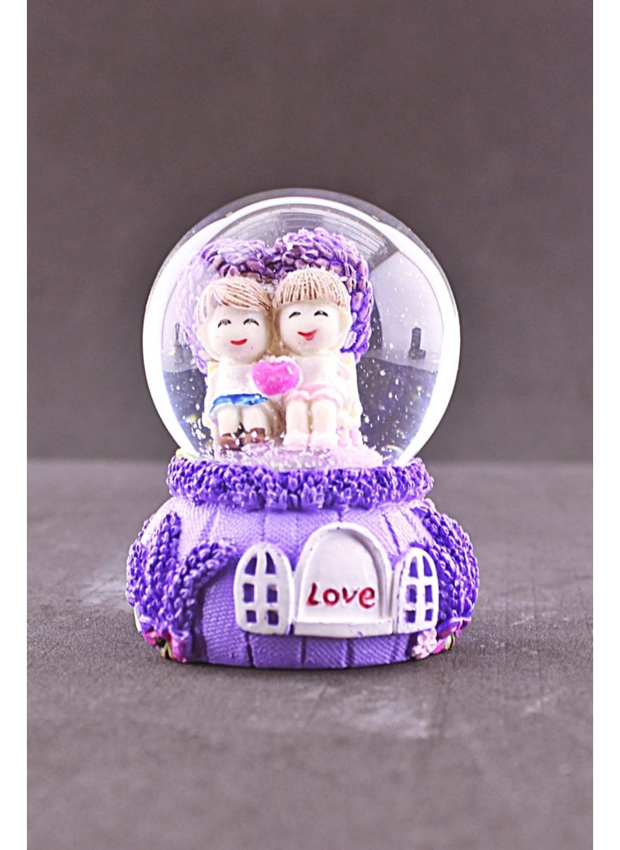 Deco Elit e Lover You Are My Love Themed Mini Size Lilac Snow Globe 6.5 cm Size  - Image 2