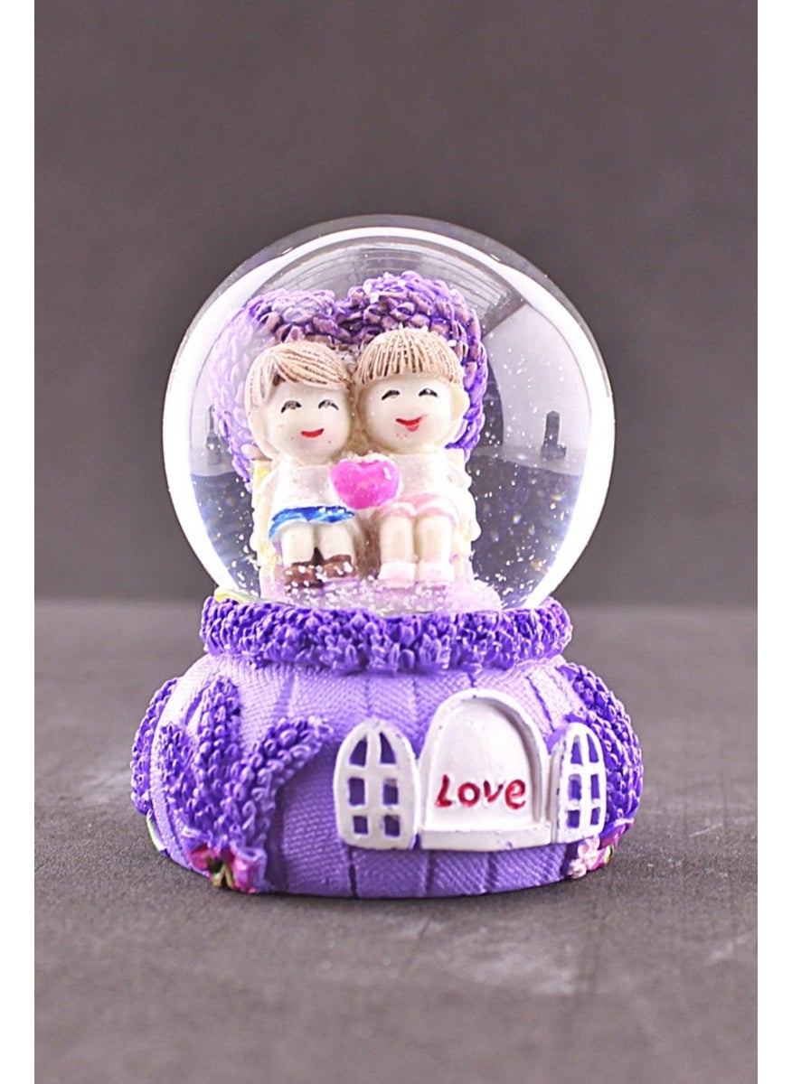 Deco Elit e Lover You Are My Love Themed Mini Size Lilac Snow Globe 6.5 cm Size  - Image 4