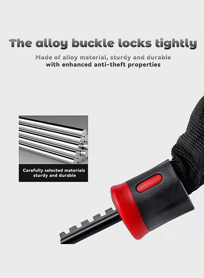 Bicycle chain lock, security anti-theft bike lock, resettable combination lock, suitable for bicycles, motorcycles, doors, gates, fences, and grills - Image 2