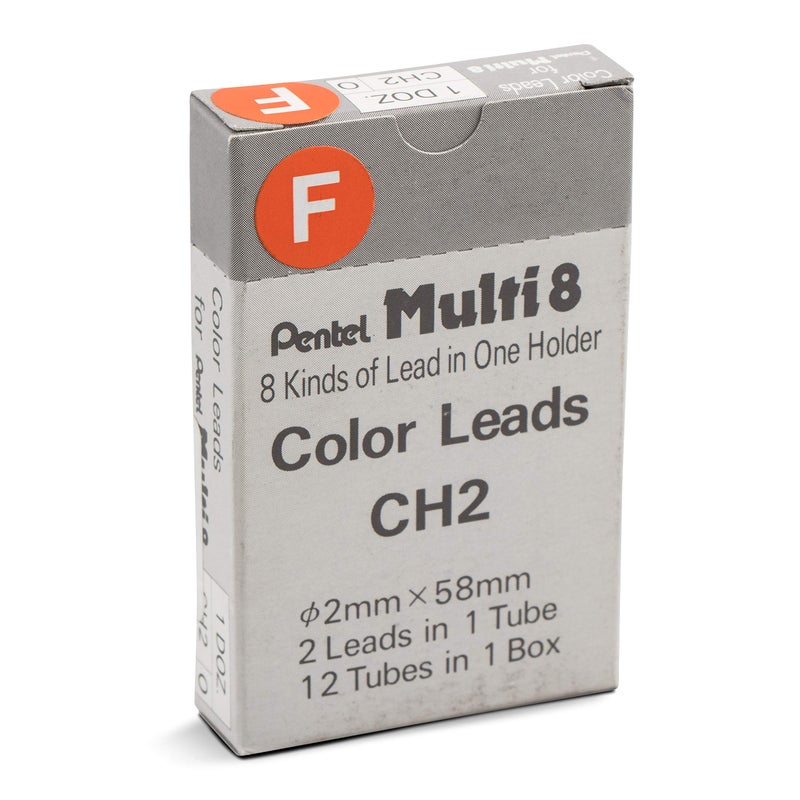 Pentel Arts 8 Colour Pencil Lead Refill Orange 24 Pieces of Lead CH2F - Image 2