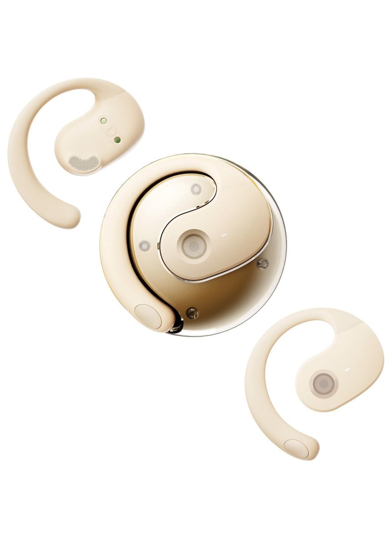 lekikpo Out of Ear Headphones Outside The Ear Wireless Ear Hanging Bluetooth Headset Over The Ear Open Ear Buds Earbuds Outside The Ear Headphones Bone Air Conduction Earbuds Gold  - Image 1