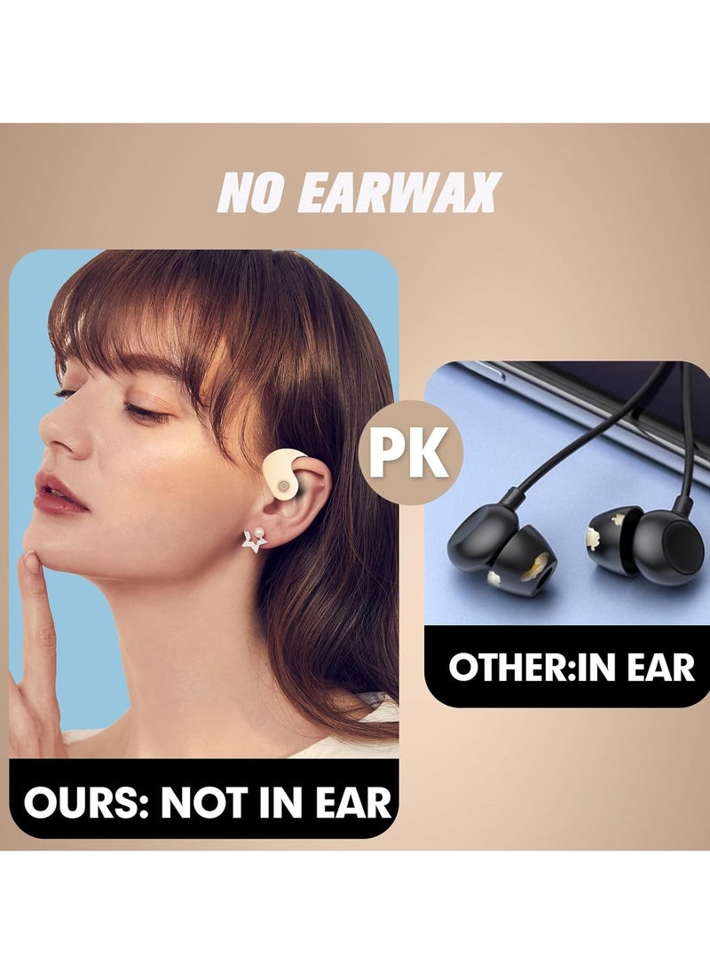 lekikpo Out of Ear Headphones Outside The Ear Wireless Ear Hanging Bluetooth Headset Over The Ear Open Ear Buds Earbuds Outside The Ear Headphones Bone Air Conduction Earbuds Gold  - Image 3