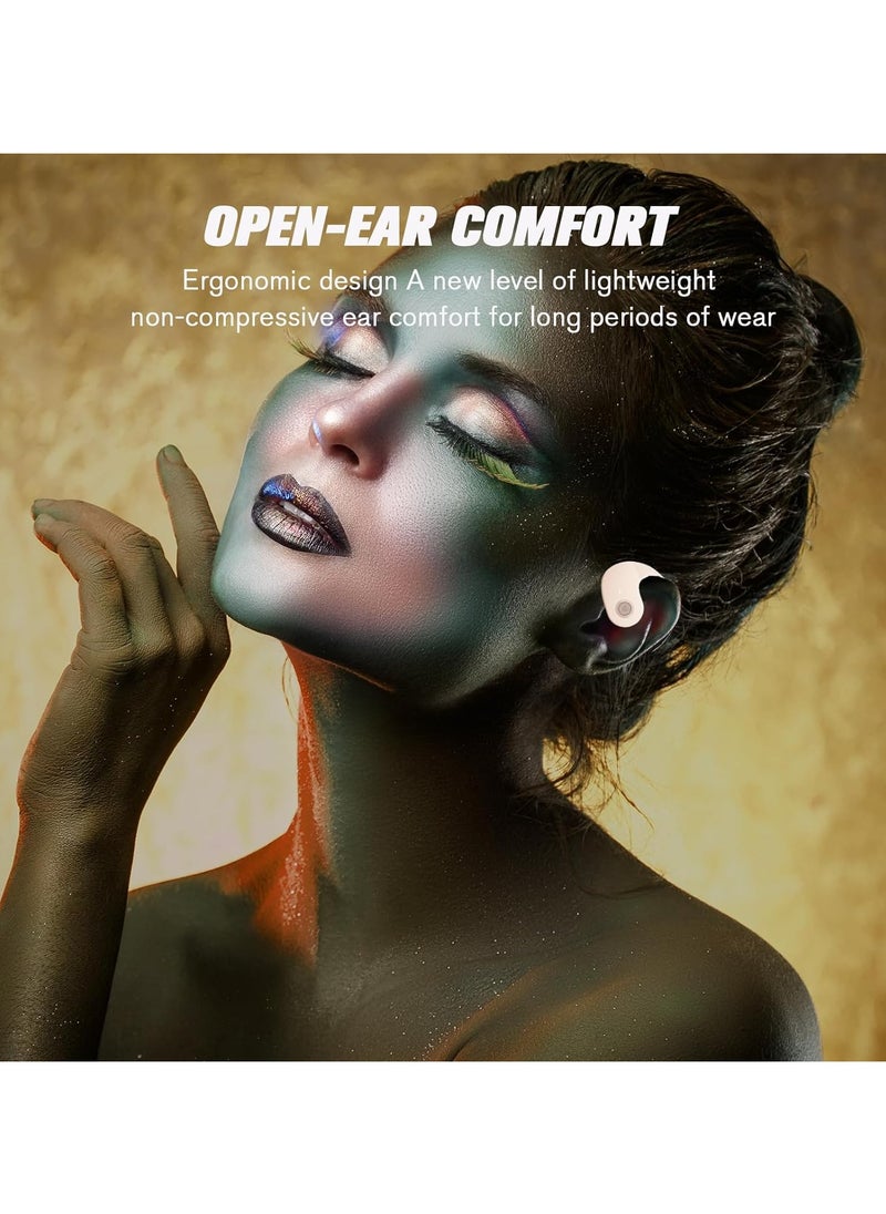 lekikpo Out of Ear Headphones Outside The Ear Wireless Ear Hanging Bluetooth Headset Over The Ear Open Ear Buds Earbuds Outside The Ear Headphones Bone Air Conduction Earbuds Gold  - Image 5