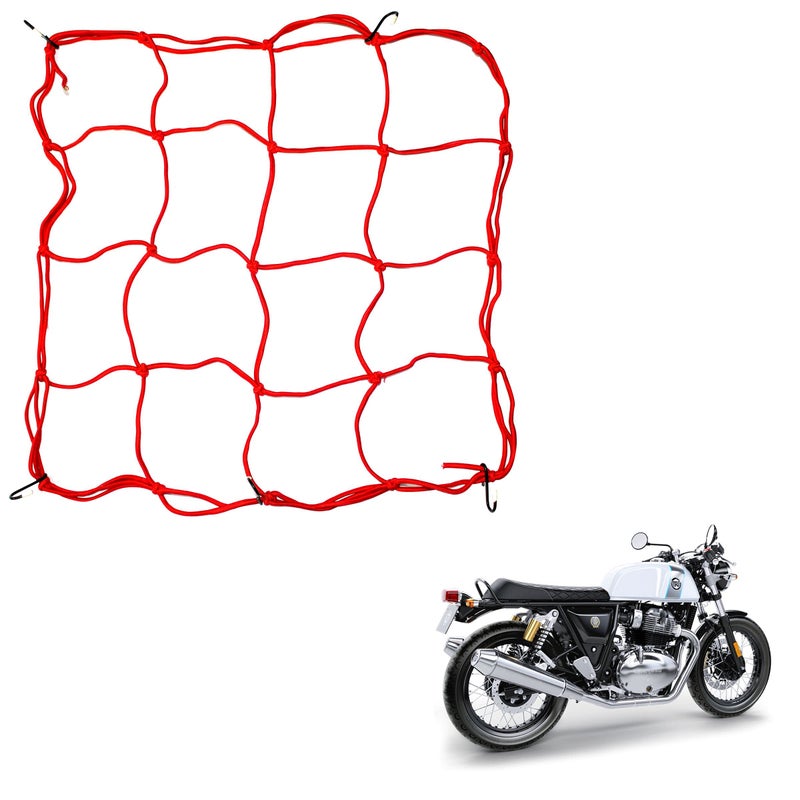 Asryd Bungee Cargo Luggage Net Holder for Bike and Motorcycle - Strong and Elastic 30 x 30cm Mesh Rope Straps for Holding Bags, Helmet or Box for Bike Royal Enfield Continental GT 650 (1.Pcs) - Image 3