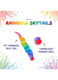 Sarah's Silks - Skytail - Waldorf Toys For Kids, 35" Long, Safe For Outdoor And Indoor Use - Rainbow Comet  - Image 2