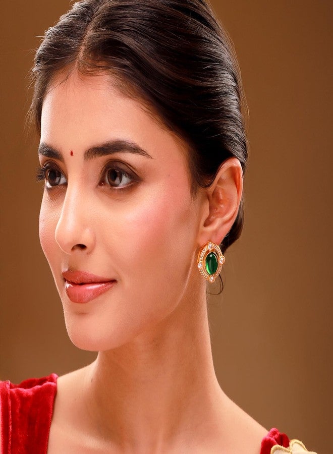 Voylla Queens of Rajasthan Gulrani Stud Earrings for Women, Wedding, Bridal, Dulhan, Bridesmaid, Traditional, Ethnic, Royal, Gift for Women & Girls - Image 4