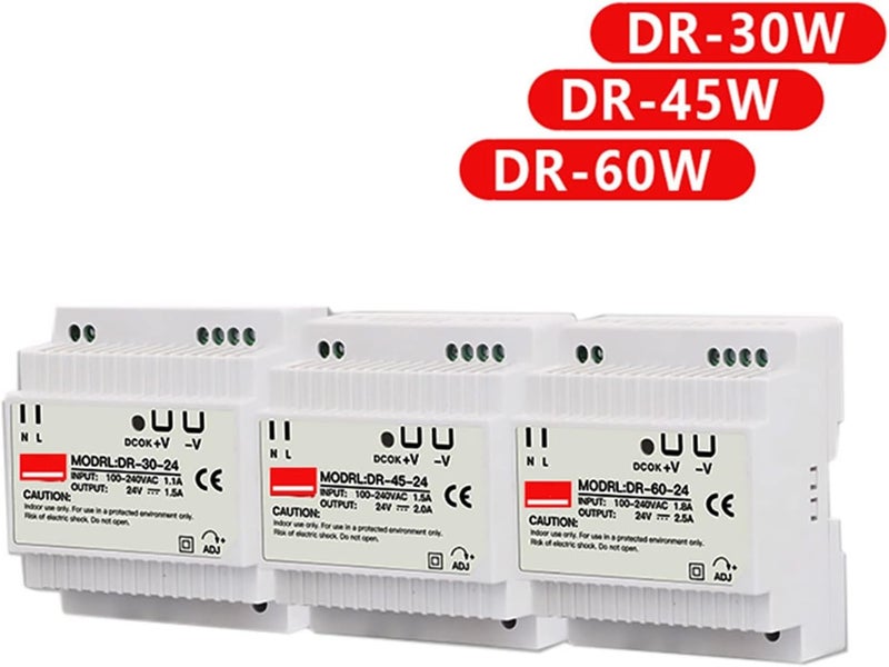 Industrial DIN Rail Switching Power Supply DR-30W 45W 60W Single Output 5V 12V 24V AC DC Converter Switch Input 110/240VAC(30W) - Image 3