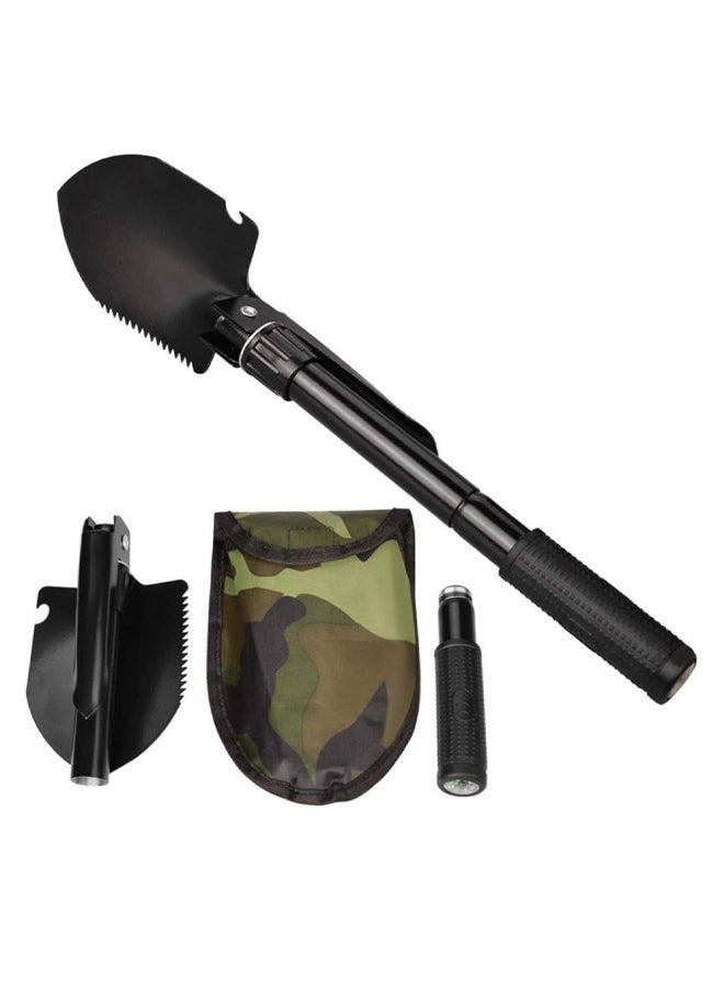 Generic Folding Shovel Multipurpose Tool for Outdoor Survival Portable with Carrying Pouch Camping Outdoor Tools Digging and Cutting in Camping, Hiking, Emergency, Off-Road, and Gardening Tools  - Image 1