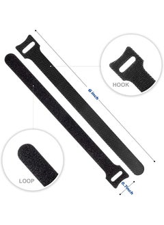 erorex 80 Pcs Reusable Cable Ties Black Adjustable 6 Inch Cord Organizer Ties Multi Purpose Hook Loop Cable Management Wire Ties For Organizing Home Office Data Centers  - Image 2