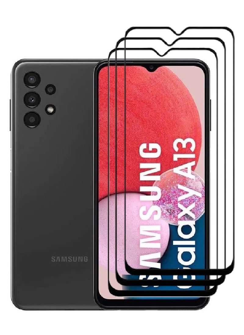 AINA 3 Pieces Tempered Glass Screen Protector 5D Designed For Samsung Galaxy A13 Full Glue Edge to Edge Full Screen Coverage And Bubble Free - Image 1