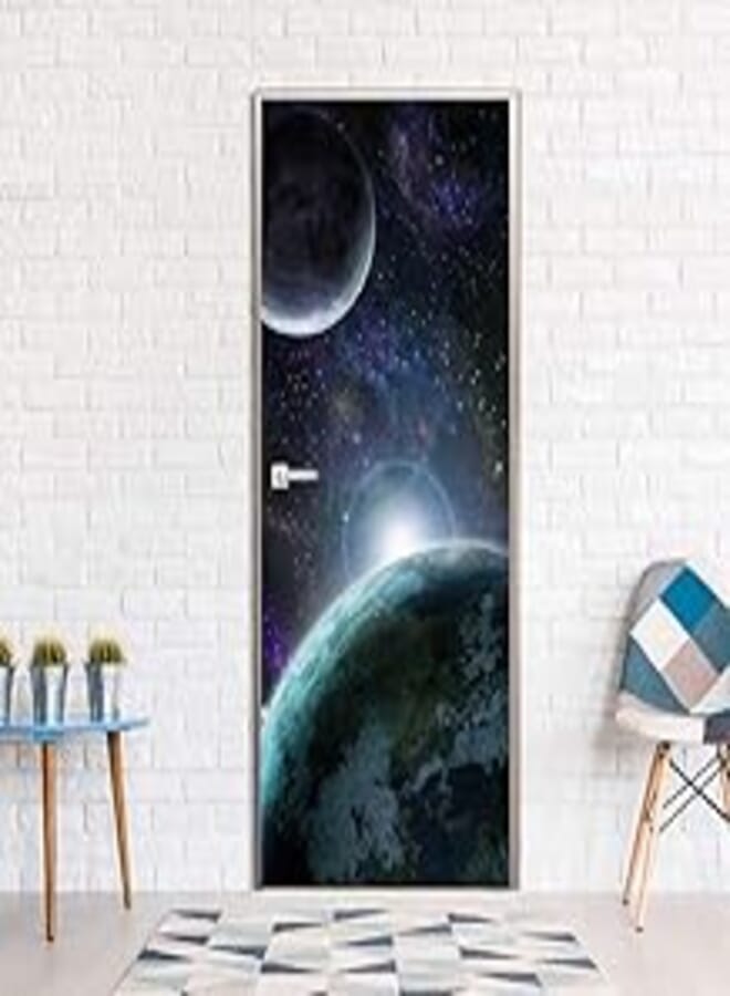 3D Wallpaper Sticker Space Design Door Sticker Self adhesive Wall Stickers Home decoration Gifts Bedroom Wallpapers