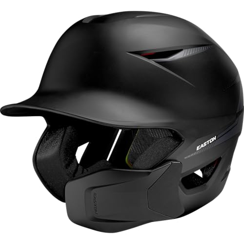 Easton | Pro Max Batting Helmet with Multi-Adjust Jaw Guard | Baseball | Black | Medium/Large (6 5/8" - 7 1/4") - Image 1