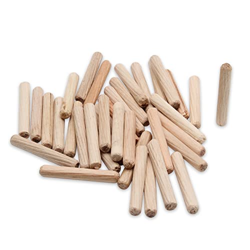 BokWin بك وين 100 حبة دبابيس خشبية 6 مم × 40 مم (تقريبًا 1/4" × 1-1/2") دبابيس خشبية مجففة ومشغولة، دبابيس خشبية للحرف اليدوية - Image 1