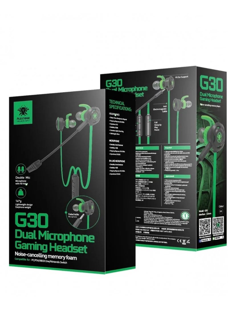 بليكستون سماعة Plextone G30 السلكية مع ميكروفون قابل للتعديل لجهاز PS4، والكمبيوتر المحمول، والهواتف المحمولة، مع علبة سماعة أذن محمولة، تصميم أنيق وناعم، ووحدات تحكم مدمجة للمكالمات بدون استخدام اليدين (أسود) - Image 3