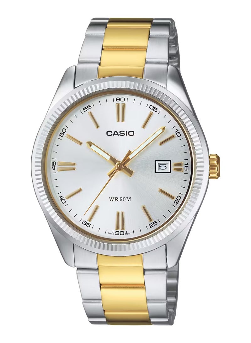 CASIO Mens Quartz Watch, Analog Display and Stainless Steel Strap MTP-1302PSG-7AVEF - Image 1