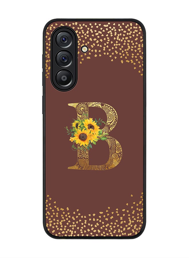 Stylizedd For Samsung Galaxy A36 5G Case,Slim fit Camera Protection, Shockproof Thin Phone cover  - Custom Floral Monogram - B  (Brown ) - Image 1