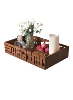 HilalFul Wooden Platter with Natural Finish | Multipurpose | Kitchenware | Serveware | Trays for Kitchen Decoration | Home Decor Centrepieces for Eid, Ramadan, Eid Al Adha | Tray Organizer Gift