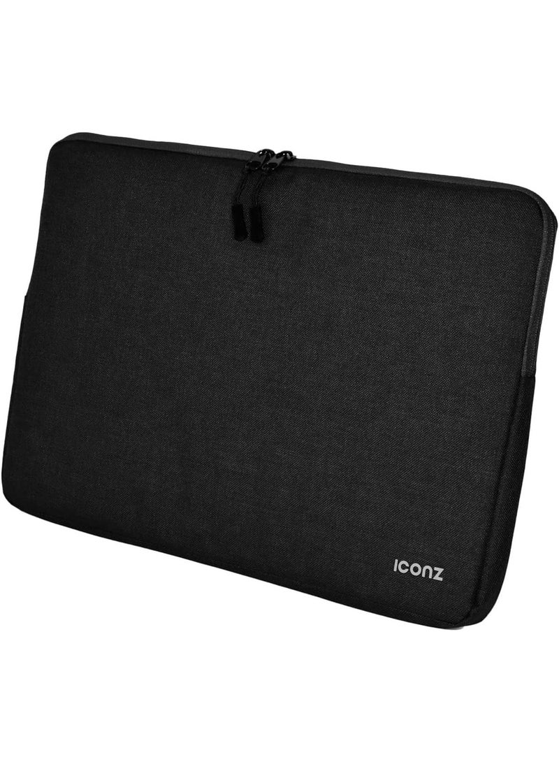 Iconz San Diego Laptop Sleeve 15.6 Inch, Slim Padded Protective Case, Water Resistant, Soft Interior Lining for Laptop Tablet, Black - Image 1