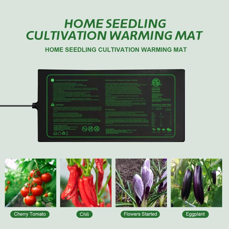 Ruyyi Upgrade Version 2PK Seedling Heat Mat with ETL Listed,Warm Hydroponic Heating Pad for Seed Starting,Indoor Gardening,Brewing and Greenhouses,Durable Waterproof Black Plant Heat Mat - Image 4